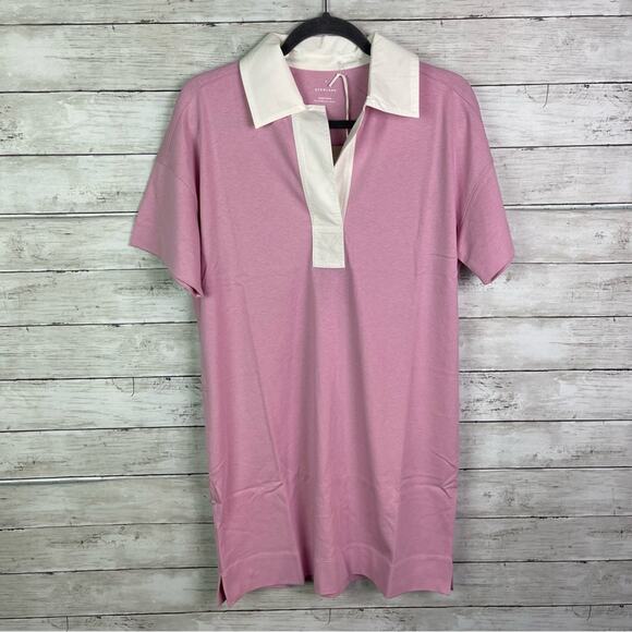Everlane Organic Cotton Polo Dress Mauve Size Small - Picture 4 of 7